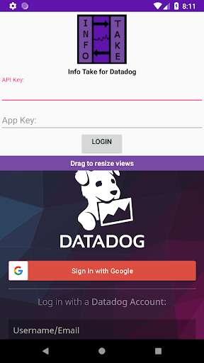 Emulate Android APK Info Take for Datadog