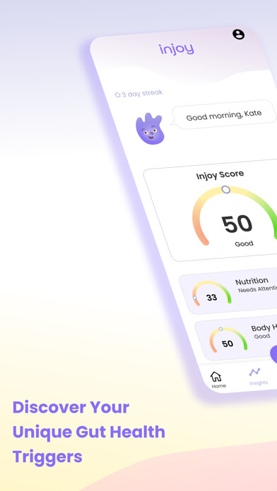 Emulate iPhone app Injoy Gut Health Tracking using MyAndroid