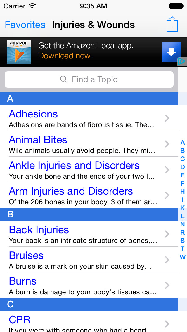 Emulate iPhone app Injuries & Wounds: First Aid, CPR & Choking, Wound Care Terminology Central using MyAndroid Emulate iPhone app Injuries & Wounds: First Aid, CPR & Choking, Wound Care Terminology Central using MyAndroid