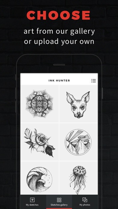Emulate iPhone app INKHUNTER PRO Tattoos try on using MyAndroid