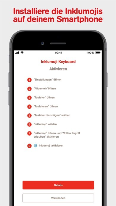 Emulate iPhone app Inklumojis der Aktion Mensch using MyAndroid