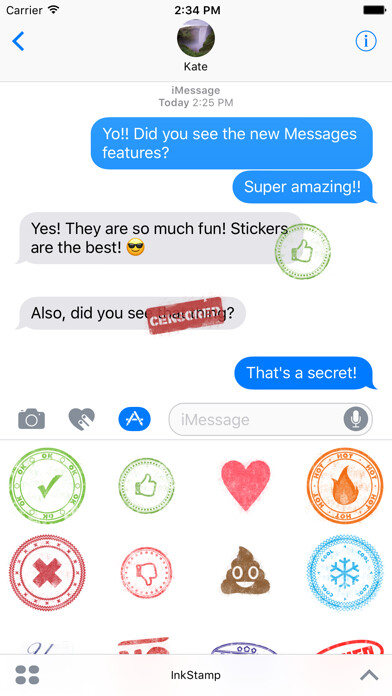 Emulate iPhone app Ink Stamp - Rubber Stamp Stickers using MyAndroid