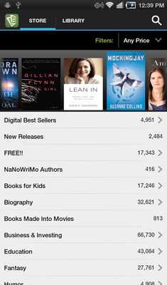 Emulate Android APK Inktera eBook Store