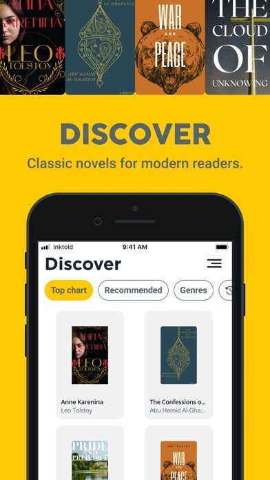 Emulate iPhone app Inktold - classic audiobooks using MyAndroid