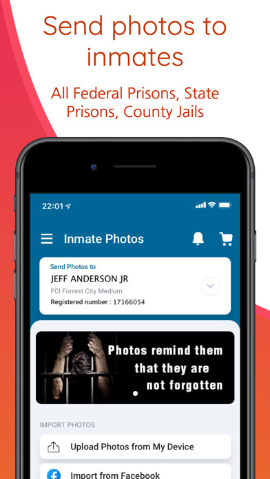 Emulate iPhone app Inmate Photos, send to prison using MyAndroid