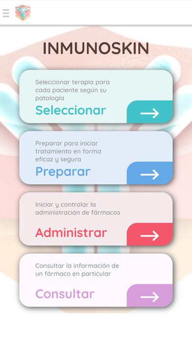 Emulate iPhone app Inmunoskin using MyAndroid