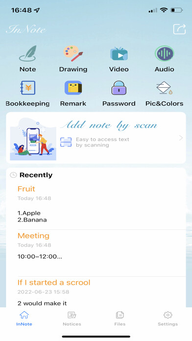 Emulate iPhone app InNote using MyAndroid