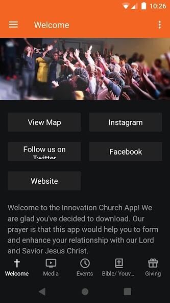 Emulate iPhone app Innovation Church Memphis using MyAndroid