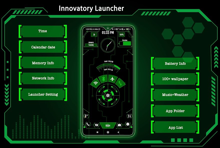 Run android online APK Innovatory Launcher - Hi-tech from MyAndroid or emulate Innovatory Launcher - Hi-tech using MyAndroid