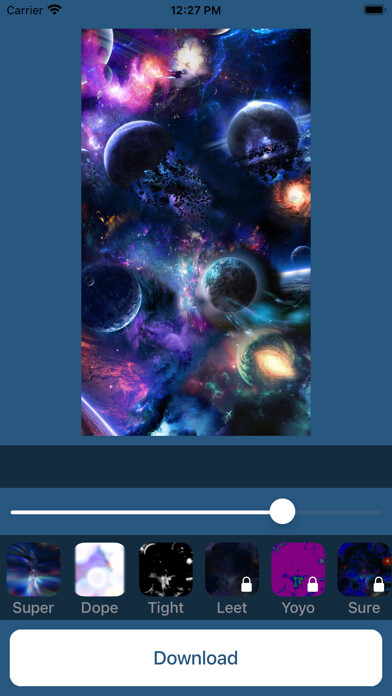 Emulate iPhone app Insane Universe Wallpapers HD using MyAndroid