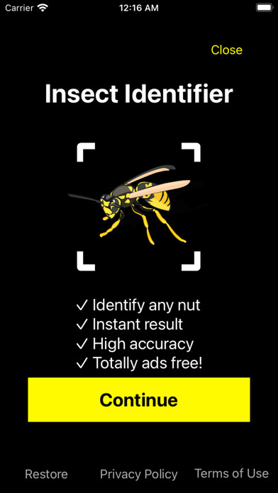 Emulate iPhone app Insect Identifier: Bug ID using MyAndroid