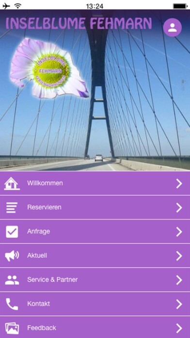 Emulate iPhone app Inselblume Fehmarn using MyAndroid