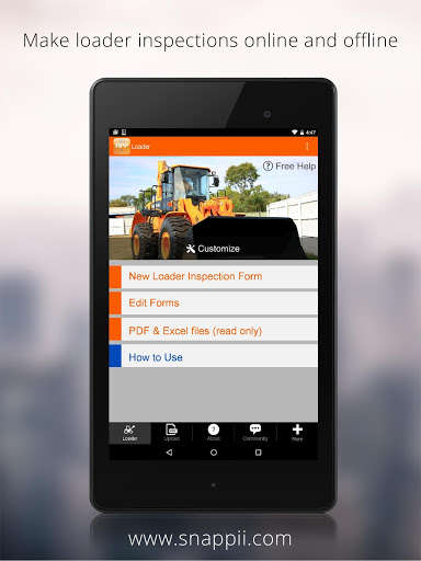 Run android online APK Inspect Loaders Report Damages from MyAndroid or emulate Inspect Loaders Report Damages using MyAndroid
