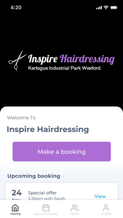 Emulate iPhone app Inspire Hairdressing using MyAndroid Emulate iPhone app Inspire Hairdressing using MyAndroid