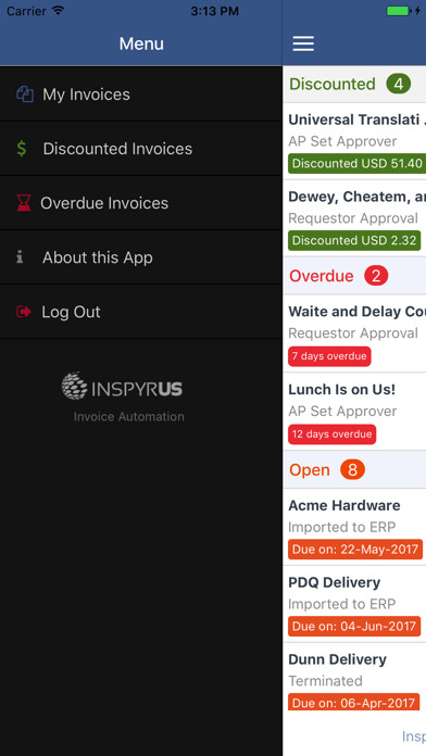 Emulate iPhone app Inspyrus Invoice Automation using MyAndroid Emulate iPhone app Inspyrus Invoice Automation using MyAndroid