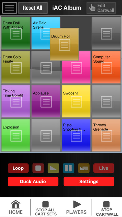 Emulate iPhone app Instant Audio Studio Cartwall using MyAndroid