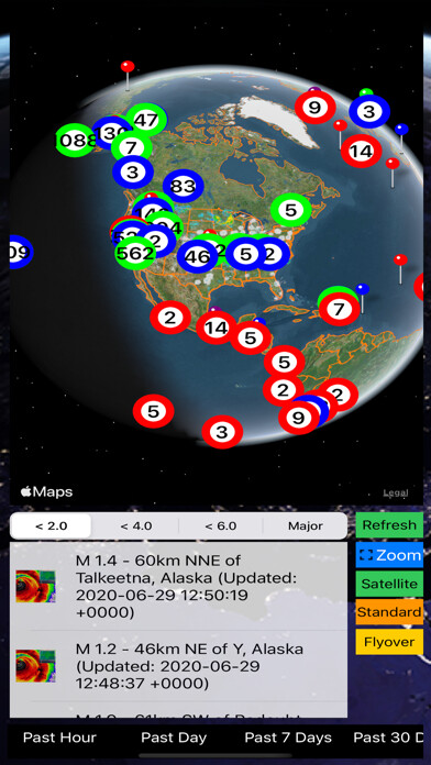 Emulate iPhone app Instant USGS Earthquake Lite using MyAndroid