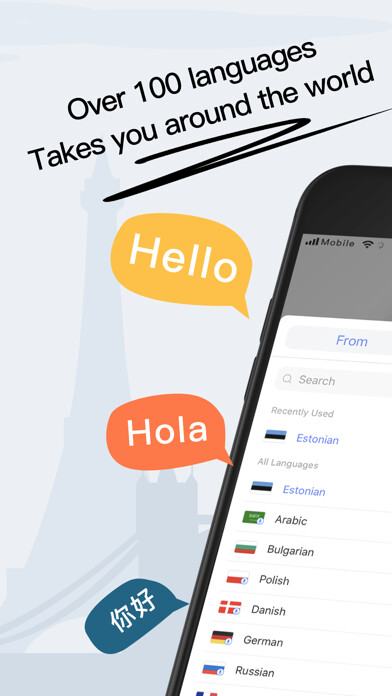 Emulate iPhone app Insta Translate-translator using MyAndroid