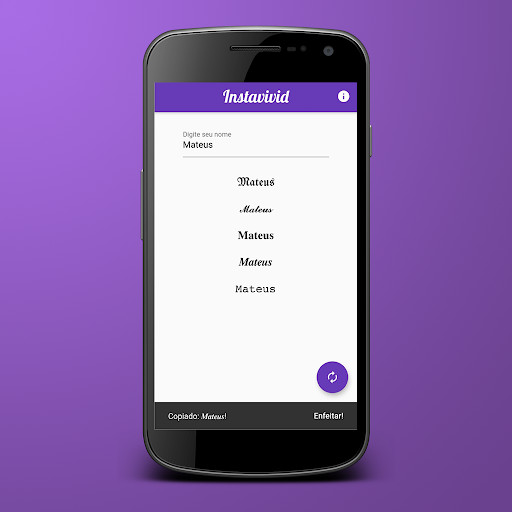 Run android online APK Instavivid - Estilize seu nome from MyAndroid or emulate Instavivid - Estilize seu nome using MyAndroid