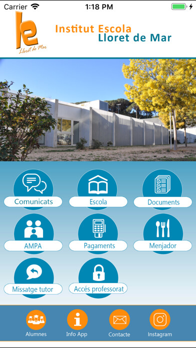 Emulate iPhone app Institut Escola Lloret de Mar using MyAndroid