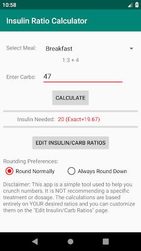 Run android online APK Insulin Ratio Calculator from MyAndroid or emulate Insulin Ratio Calculator using MyAndroid