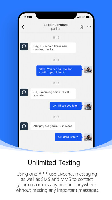 Emulate iPhone app IntBell: Phone Calls + Texts using MyAndroid