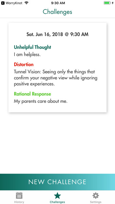 Emulate iPhone app IntelliCare: ThoughtChallenger using MyAndroid