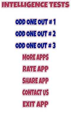 Emulate Android APK INTELLIGENCE TEST : ODD ONE OUT Emulate Android APK INTELLIGENCE TEST : ODD ONE OUT