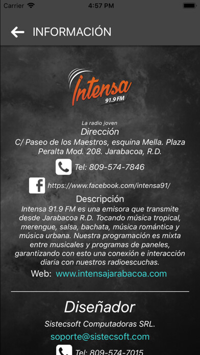 Emulate iPhone app Intensa Jarabacoa using MyAndroid