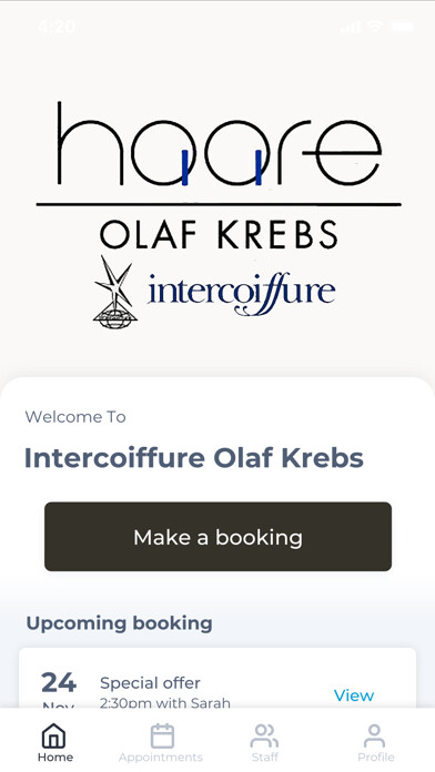 Emulate iPhone app Intercoiffure Olaf Krebs using MyAndroid Emulate iPhone app Intercoiffure Olaf Krebs using MyAndroid