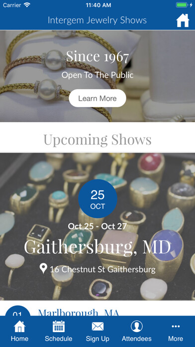 Emulate iPhone app InterGem Jewelry Shows using MyAndroid Emulate iPhone app InterGem Jewelry Shows using MyAndroid