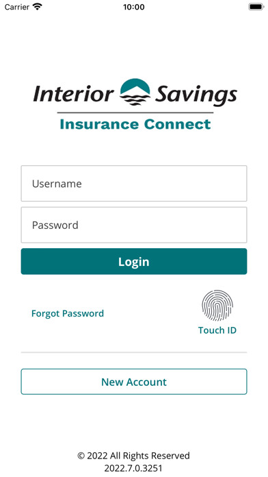 Emulate iPhone app Interior Savings Insurance Svc using MyAndroid