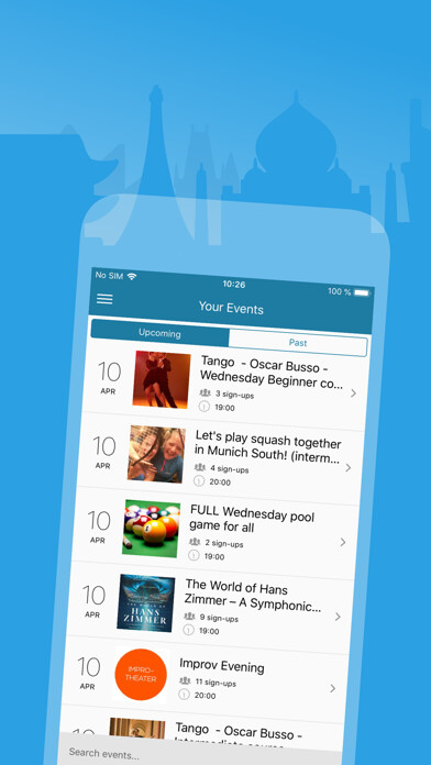 Emulate iPhone app InterNations Guest List using MyAndroid