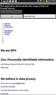Emulate Android APK Internet Gateway Demo