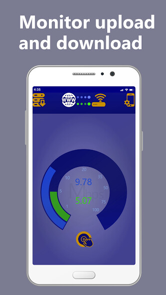 Run android online APK Internet Speed Test and Monitor - SpeedTestPlus from MyAndroid or emulate Internet Speed Test and Monitor - SpeedTestPlus using MyAndroid