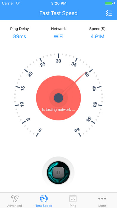 Emulate iPhone app internet test speed, ping test using MyAndroid