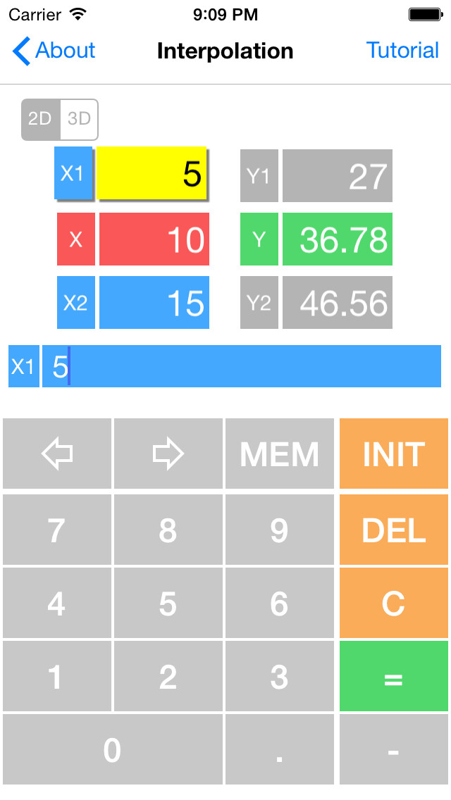 Emulate iPhone app Interpolation 3D using MyAndroid