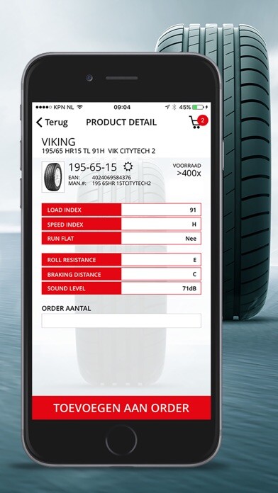 Emulate iPhone app Inter-Sprint Tyre Order App using MyAndroid