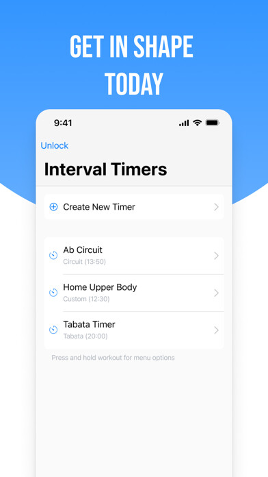 Emulate iPhone app Intervals Custom Workout Timer using MyAndroid