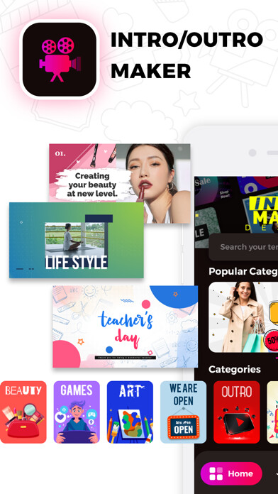 Emulate iPhone app Intro Maker For YouTube Video using MyAndroid