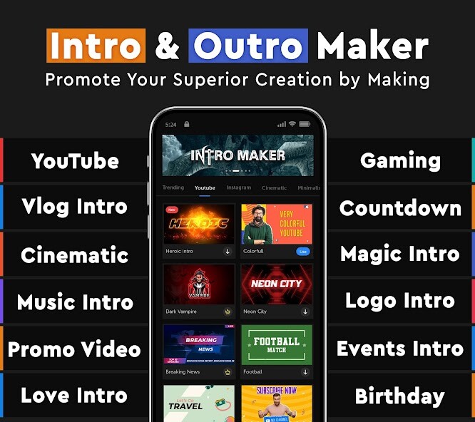 Run android online APK Intro Promo Video Maker Introz from MyAndroid or emulate Intro Promo Video Maker Introz using MyAndroid