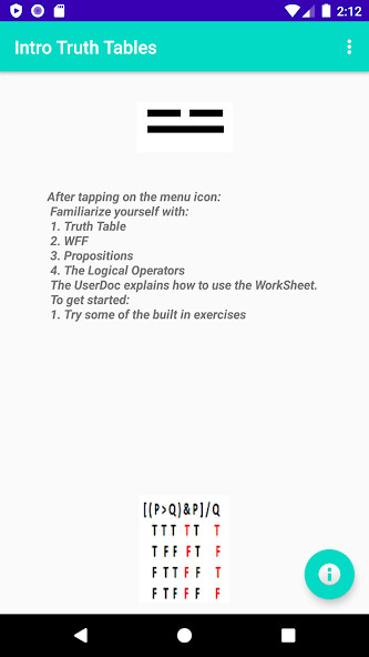 Run android online APK Intro: Truth Tables from MyAndroid or emulate Intro: Truth Tables using MyAndroid