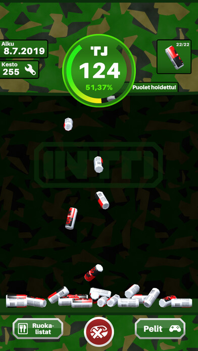 Emulate iPhone app INTTI - TJ, Pelit, Ruokalistat using MyAndroid