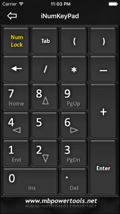 Emulate iPhone app iNumKeyPadFree - WiFi numeric keypad using MyAndroid