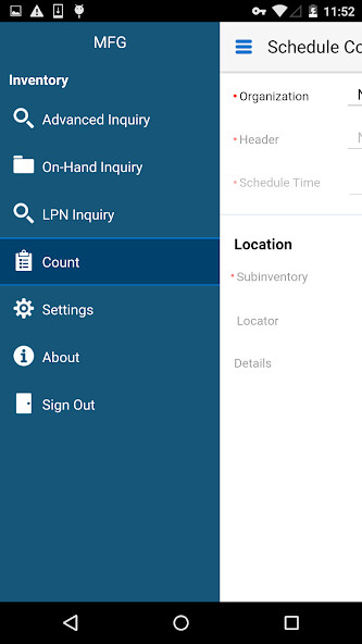 Emulate iPhone app Inventory for EBS using MyAndroid