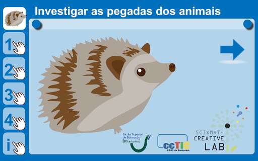 Emulate Android APK Investigar as pegadas dos animais