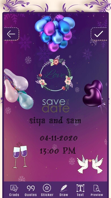 Emulate iPhone app Invitation Card Collection using MyAndroid
