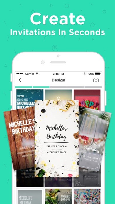 Emulate iPhone app Invitation Maker by Hobnob using MyAndroid