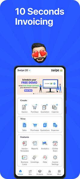 Run android online APK Invoicing Billing GST - Swipe from MyAndroid or emulate Invoicing Billing GST - Swipe using MyAndroid