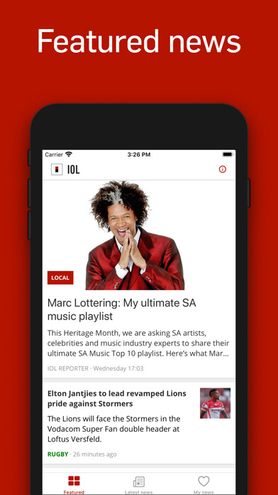 Emulate iPhone app IOL News using MyAndroid